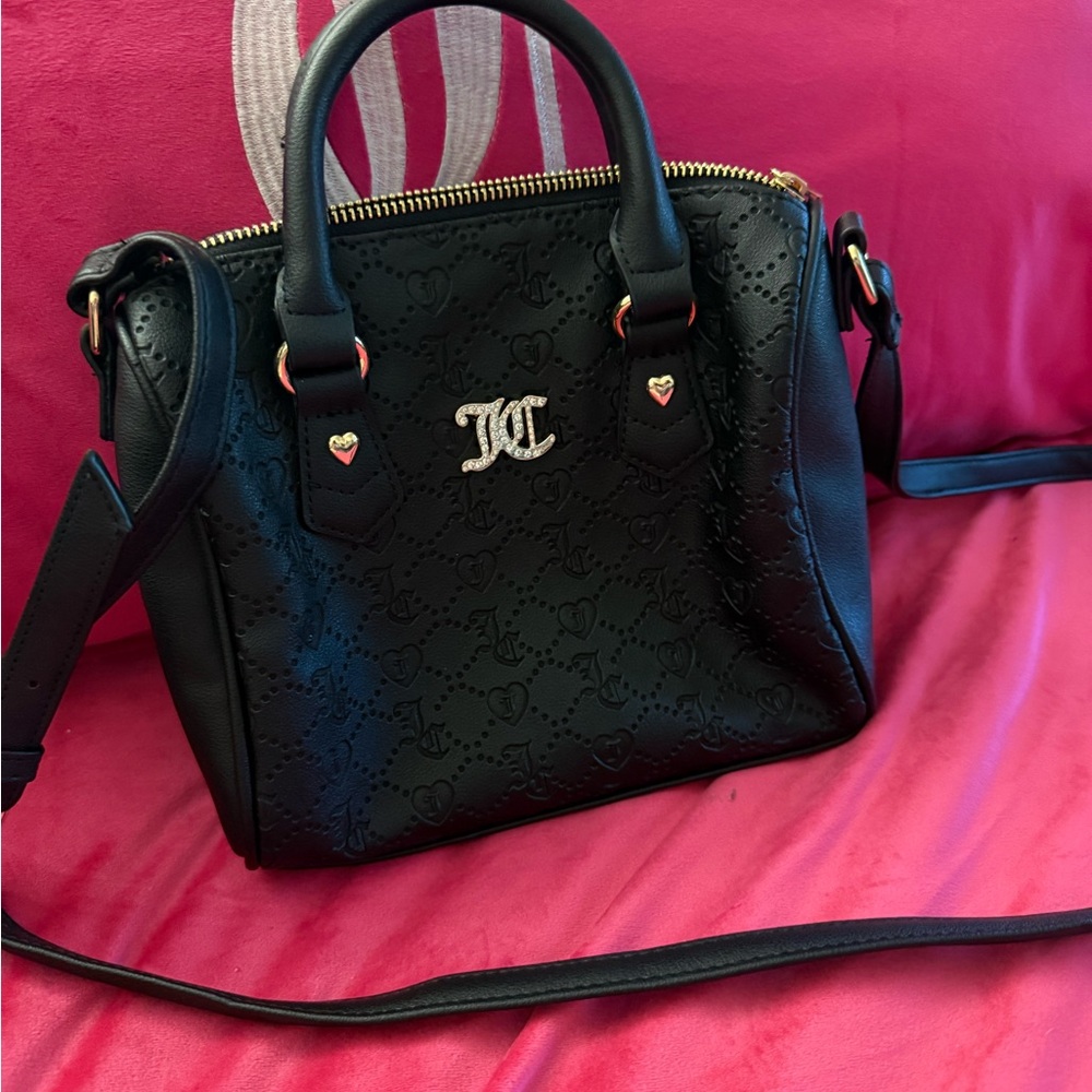 Juicy Couture Black Satchel with Gold Accents